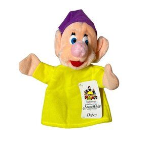 Disney Classic DOPEY Plush Hand Puppet 50th Anniversary Snow White 7 Dwarfs